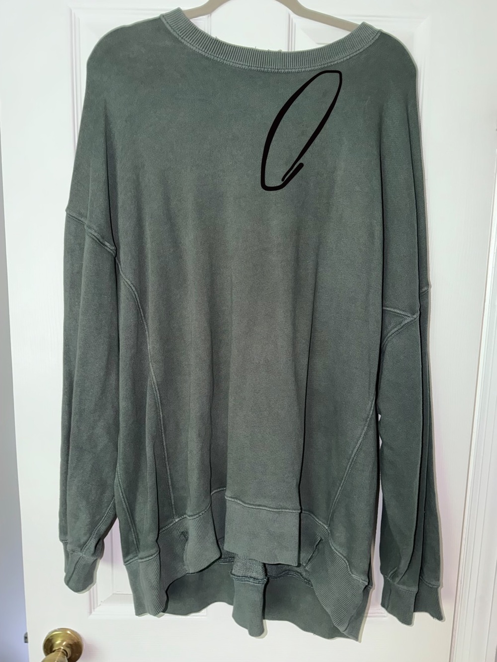 Aerie Crewneck Pullover Sweater in Olive Green